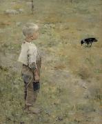 Akseli Gallen-Kallela Boy with a Crow painting